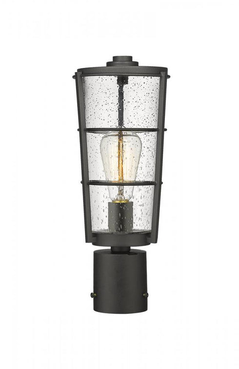Z-Lite Helix 1 Light Outdoor Post Mount Fixture in Black Finish Model: 591PHM-BK