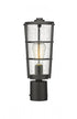 Z-Lite Helix 1 Light Outdoor Post Mount Fixture in Black Finish Model: 591PHM-BK