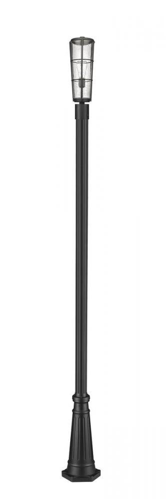 Z-Lite Helix 1 Light Outdoor Post Mounted Fixture in Black Finish Model: 591PHB-519P-BK