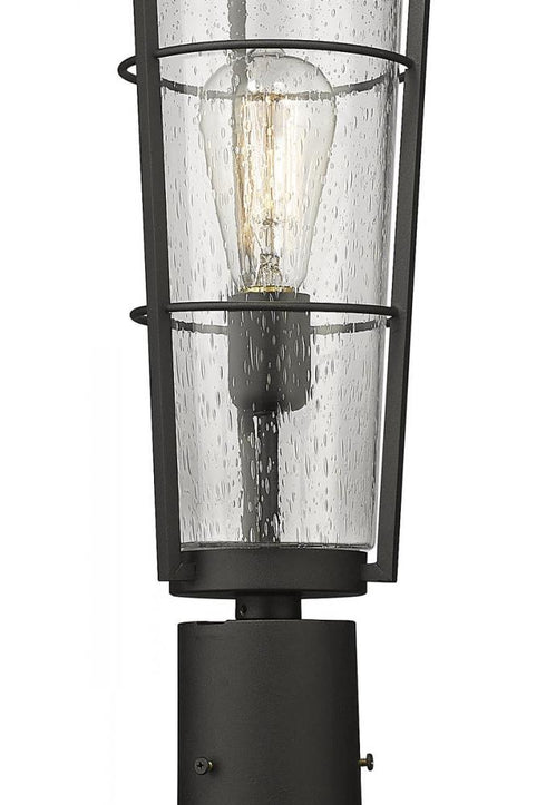 Z-Lite Helix 1 Light Outdoor Post Mounted Fixture in Black Finish Model: 591PHB-567P-BK