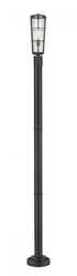 Z-Lite Helix 1 Light Outdoor Post Mounted Fixture in Black Finish Model: 591PHB-567P-BK