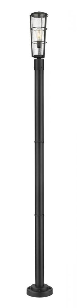 Z-Lite Helix 1 Light Outdoor Post Mounted Fixture in Black Finish Model: 591PHB-567P-BK
