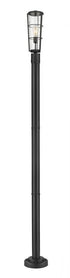 Z-Lite Helix 1 Light Outdoor Post Mounted Fixture in Black Finish Model: 591PHB-567P-BK