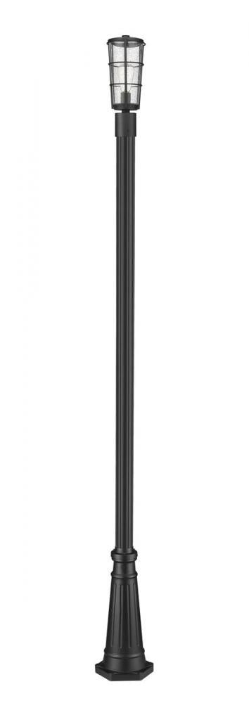Z-Lite Helix 1 Light Outdoor Post Mounted Fixture in Black Finish Model: 591PHM-519P-BK