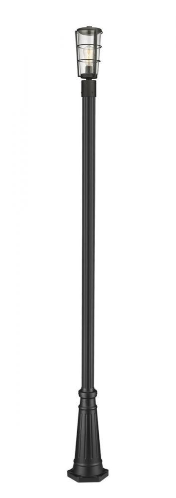 Z-Lite Helix 1 Light Outdoor Post Mounted Fixture in Black Finish Model: 591PHM-519P-BK