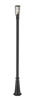 Z-Lite Helix 1 Light Outdoor Post Mounted Fixture in Black Finish Model: 591PHM-519P-BK