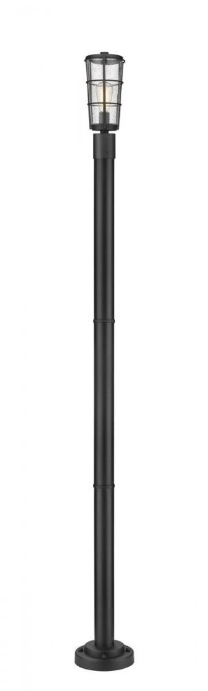 Z-Lite Helix 1 Light Outdoor Post Mounted Fixture in Black Finish Model: 591PHM-567P-BK
