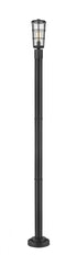 Z-Lite Helix 1 Light Outdoor Post Mounted Fixture in Black Finish Model: 591PHM-567P-BK