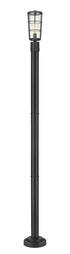 Z-Lite Helix 1 Light Outdoor Post Mounted Fixture in Black Finish Model: 591PHM-567P-BK