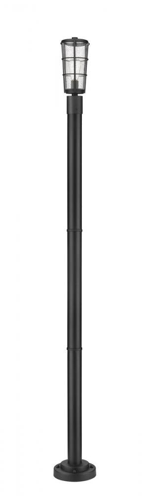 Z-Lite Helix 1 Light Outdoor Post Mounted Fixture in Black Finish Model: 591PHM-567P-BK