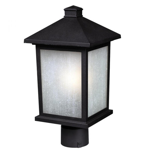 Z-Lite Holbrook 1 Light Outdoor Post Mount Fixture in Black Finish Model: 507PHB-BK