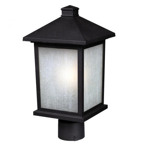 Z-Lite Holbrook 1 Light Outdoor Post Mount Fixture in Black Finish Model: 507PHM-BK