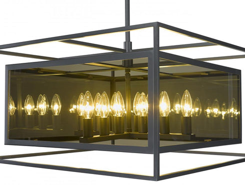 Z-Lite Infinity 12 Light Chandelier in Misty Charcoal Finish Model: 802P24-MC