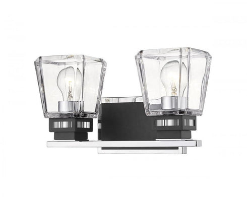 Z-Lite Jackson 2 Light Vanity in Chrome + Matte Black Finish Model: 474-2V-CH-MB