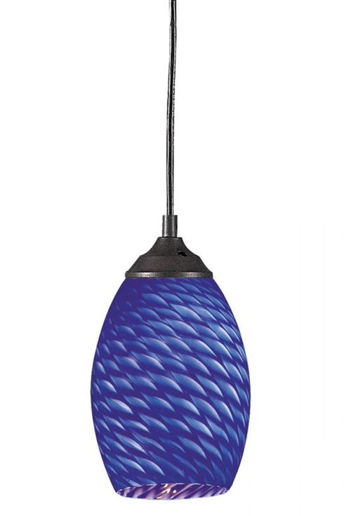 Z-Lite Jazz 1 Light Pendant in Sand Black Finish Model: 131-BLUE