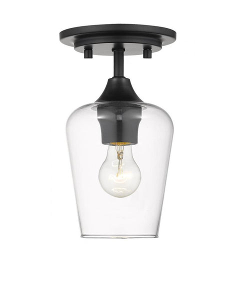 Z-Lite Joliet 1 Light Flush Mount in Brushed Nickel Finish Model: 473F1-BN