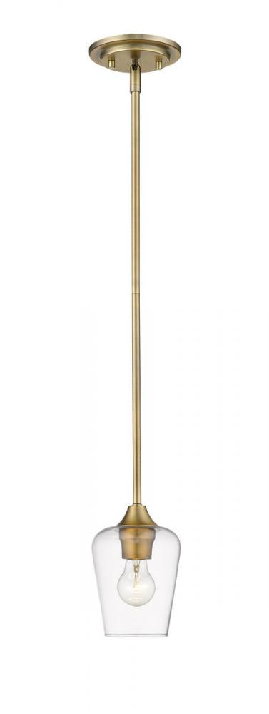 Z-Lite Joliet 1 Light Pendant in Brushed Nickel Finish Model: 473MP-BN