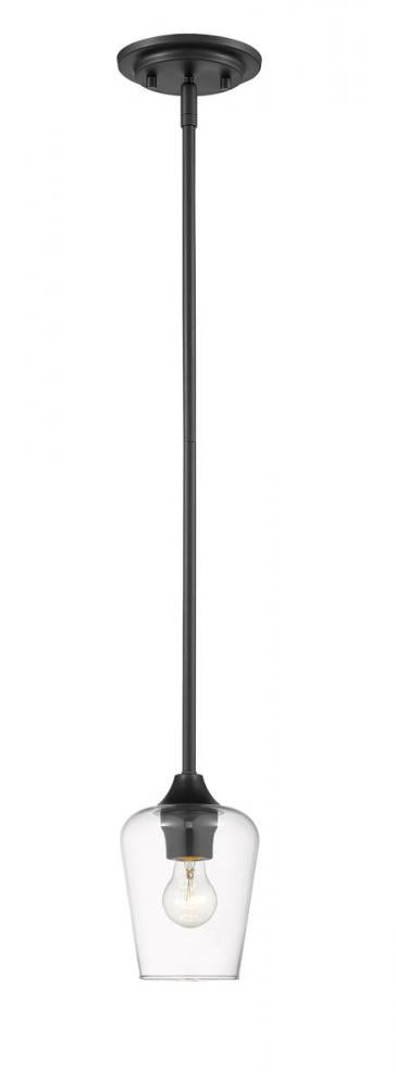 Z-Lite Joliet 1 Light Pendant in Brushed Nickel Finish Model: 473MP-BN