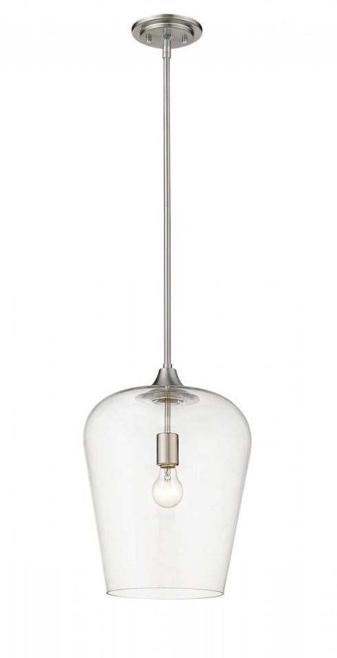 Z-Lite Joliet 1 Light Pendant in Brushed Nickel Finish Model: 473P12-BN