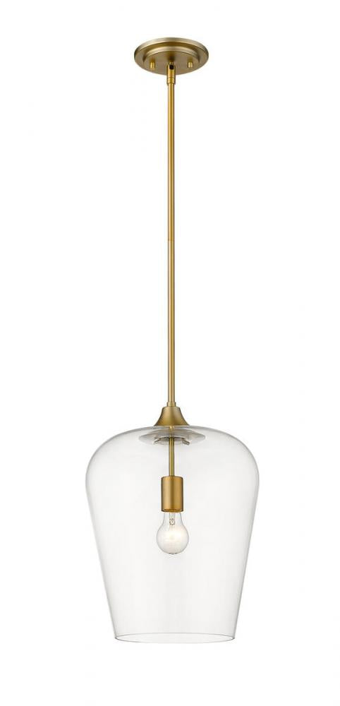 Z-Lite Joliet 1 Light Pendant in Brushed Nickel Finish Model: 473P12-BN