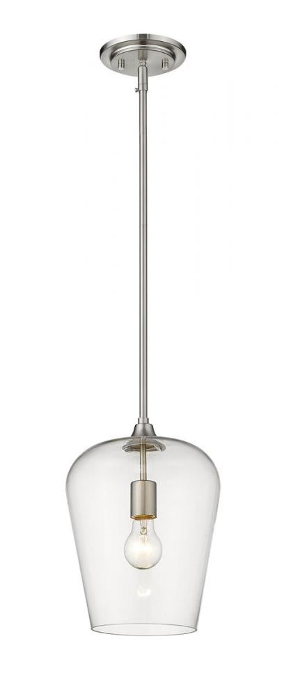 Z-Lite Joliet 1 Light Pendant in Brushed Nickel Finish Model: 473P9-BN