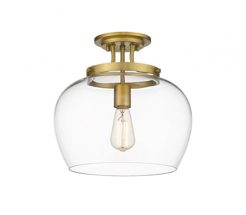Z-Lite Joliet 1 Light Semi Flush Mount in Brushed Nickel Finish Model: 473SF13-BN