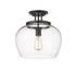 Z-Lite Joliet 1 Light Semi Flush Mount in Brushed Nickel Finish Model: 473SF13-BN