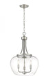 Z-Lite Joliet 3 Light Pendant in Brushed Nickel Finish Model: 473P16-BN
