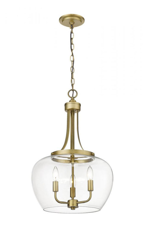 Z-Lite Joliet 3 Light Pendant in Brushed Nickel Finish Model: 473P16-BN
