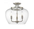 Z-Lite Joliet 3 Light Semi Flush Mount in Brushed Nickel Finish Model: 473SF-BN