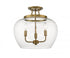 Z-Lite Joliet 3 Light Semi Flush Mount in Brushed Nickel Finish Model: 473SF-BN