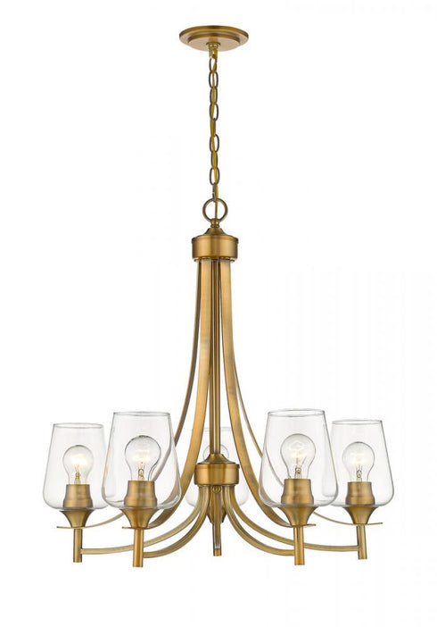 Z-Lite Joliet 5 Light Chandelier in Brushed Nickel Finish Model: 473-5BN