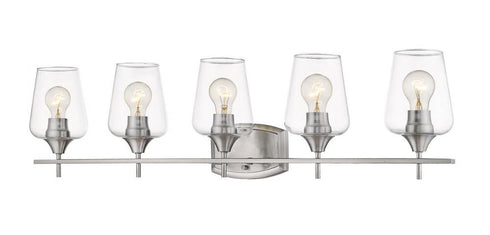 Z-Lite Joliet 5 Light Vanity in Brushed Nickel Finish Model: 473-5V-BN