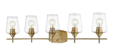 Z-Lite Joliet 5 Light Vanity in Brushed Nickel Finish Model: 473-5V-BN
