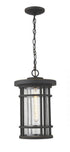 Z-Lite Jordan 1 Light Outdoor Chain Mount Ceiling Fixture in Black Finish Model: 570CHB-BK