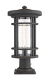 Z-Lite Jordan 1 Light Outdoor Pier Mounted Fixture in Black Finish Model: 570PHB-533PM-BK