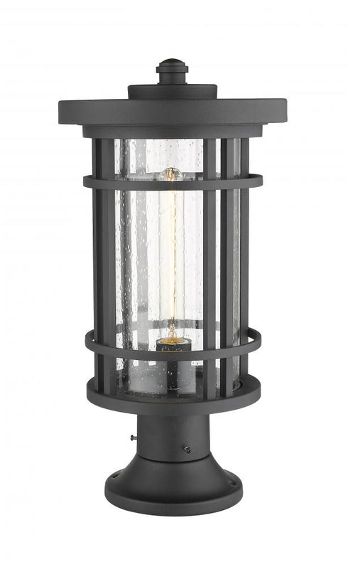 Z-Lite Jordan 1 Light Outdoor Pier Mounted Fixture in Black Finish Model: 570PHB-553PM-BK