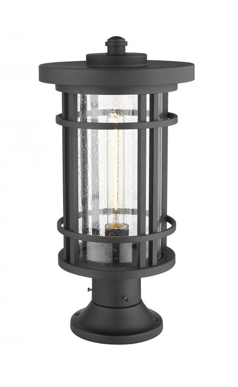 Z-Lite Jordan 1 Light Outdoor Pier Mounted Fixture in Black Finish Model: 570PHB-553PM-BK