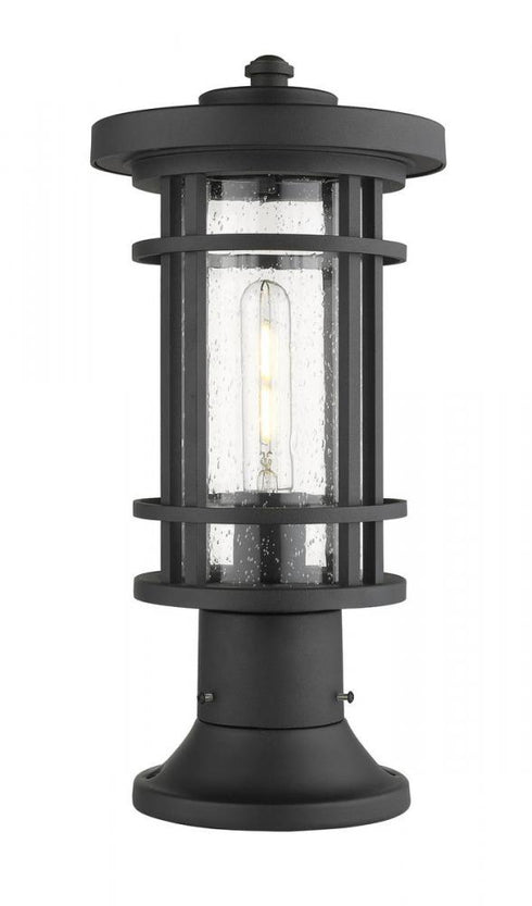 Z-Lite Jordan 1 Light Outdoor Pier Mounted Fixture in Black Finish Model: 570PHM-553PM-BK