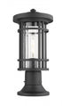 Z-Lite Jordan 1 Light Outdoor Pier Mounted Fixture in Black Finish Model: 570PHM-553PM-BK