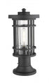 Z-Lite Jordan 1 Light Outdoor Pier Mounted Fixture in Black Finish Model: 570PHM-553PM-BK