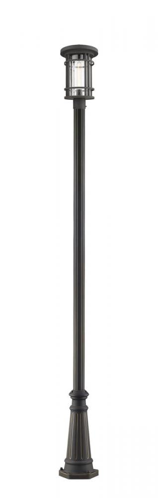 Z-Lite Jordan 1 Light Outdoor Post Mounted Fixture in Black Finish Model: 570PHB-519P-BK