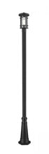 Z-Lite Jordan 1 Light Outdoor Post Mounted Fixture in Black Finish Model: 570PHM-519P-BK