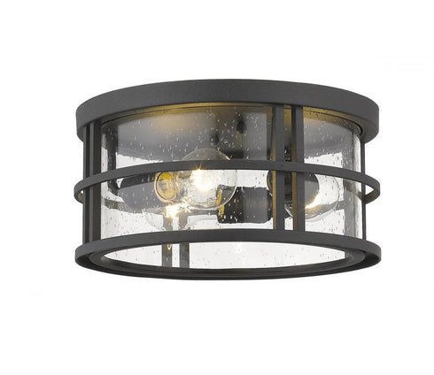 Z-Lite Jordan 3 Light Outdoor Flush Mount in Black Finish Model: 570F-BK