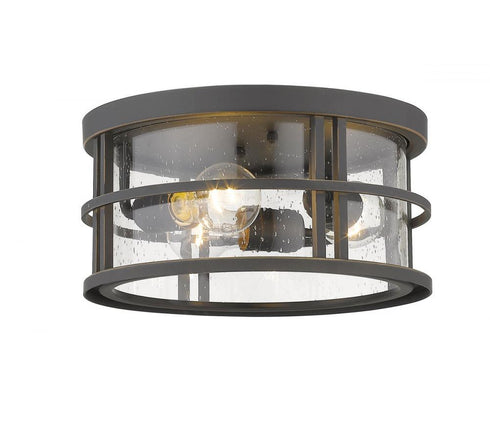 Z-Lite Jordan 3 Light Outdoor Flush Mount in Black Finish Model: 570F-BK