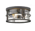 Z-Lite Jordan 3 Light Outdoor Flush Mount in Black Finish Model: 570F-BK