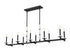 Z-Lite Kaden 10 Light Linear Chandelier in Matte Black Finish Model: 3045-10L-MB