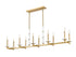 Z-Lite Kaden 10 Light Linear Chandelier in Matte Black Finish Model: 3045-10L-MB