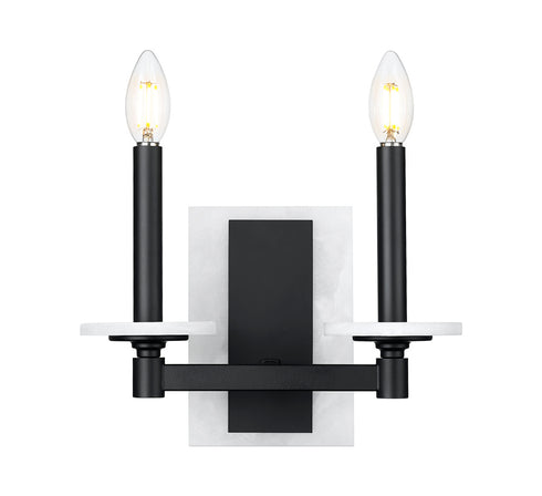 Z-Lite Kaden 2 Light Wall Sconce in Matte Black Finish Model: 3045-2S-MB