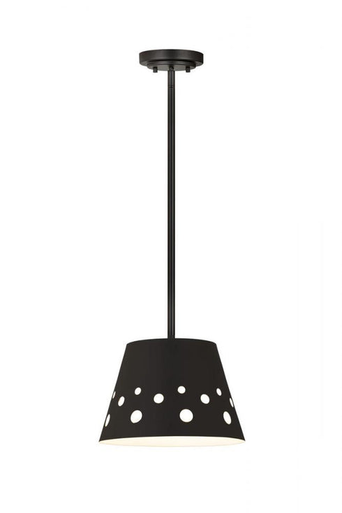 Z-Lite Katie 1 Light Pendant in Matte Black Finish Model: 6014-12MB